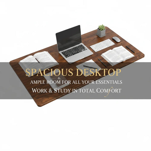 100x49x75cm Foldable Table Carbon Steel + Particle Board, Space Saving Folding Desk for Home Office Laptop Writing, Brown